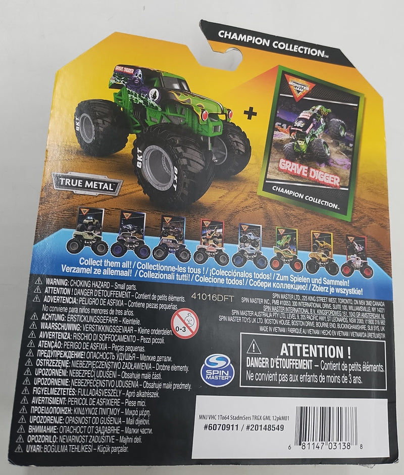 Monster Jam Grave Digger Die Cast Monster Truck with Trading Card