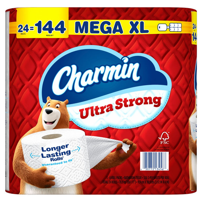 Charmin Ultra Strong Toilet Paper - 24 Mega XL Rolls