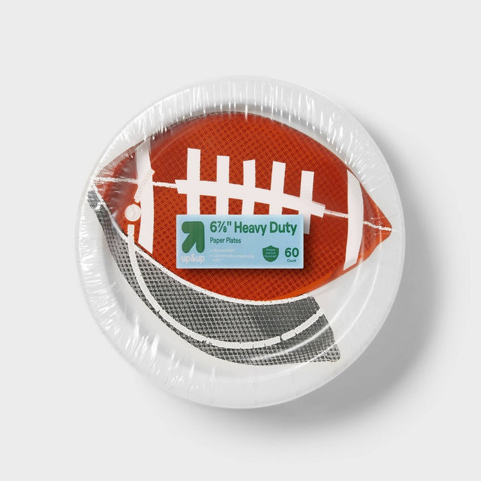 Disposable Dinnerware Paper Plates 7" - Football - 60ct - up&up