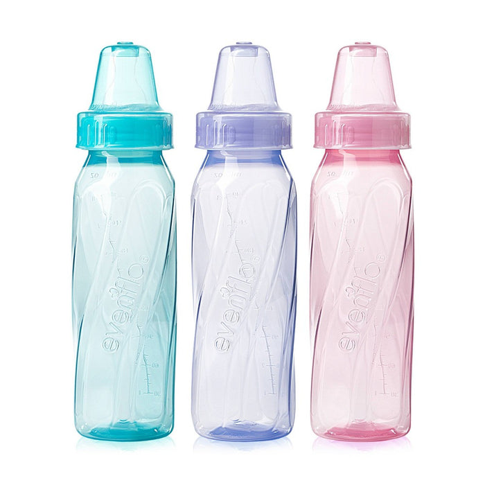 Evenflo Feeding Classic Tinted Plastic and Silicone Baby Bottles -3 count
