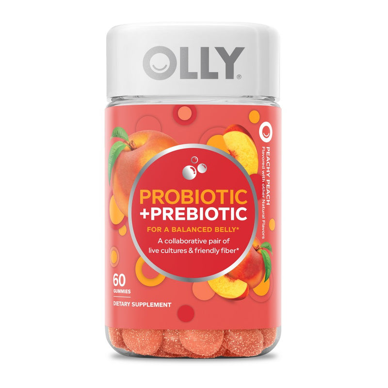 OLLY Probiotic + Prebiotic Gummies - Peachy Peach- 60ct