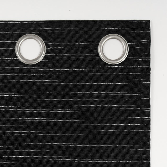 2pc 37"x84" Sun Zero Wylder Texture Thermal Blackout Grommet Curtain Panel Pair Black