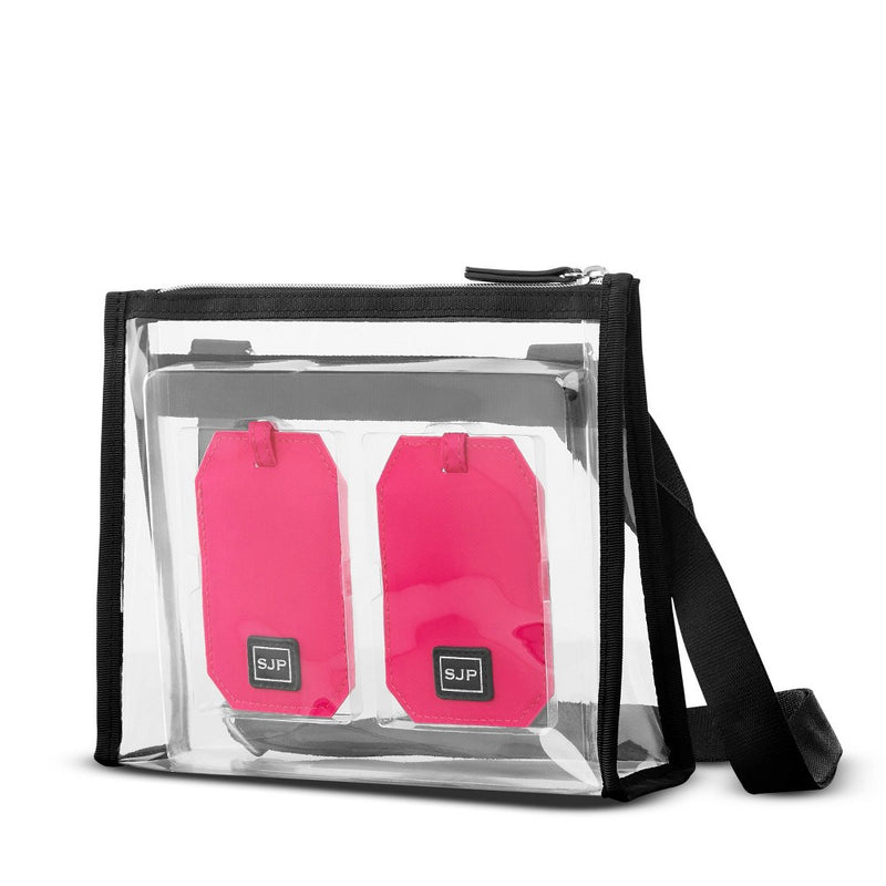 Sarah Jessica Parker Clear Crossbody Bag with Luggage Tag Set
