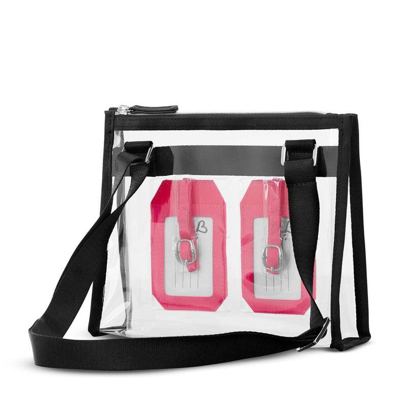 Sarah Jessica Parker Clear Crossbody Bag with Luggage Tag Set