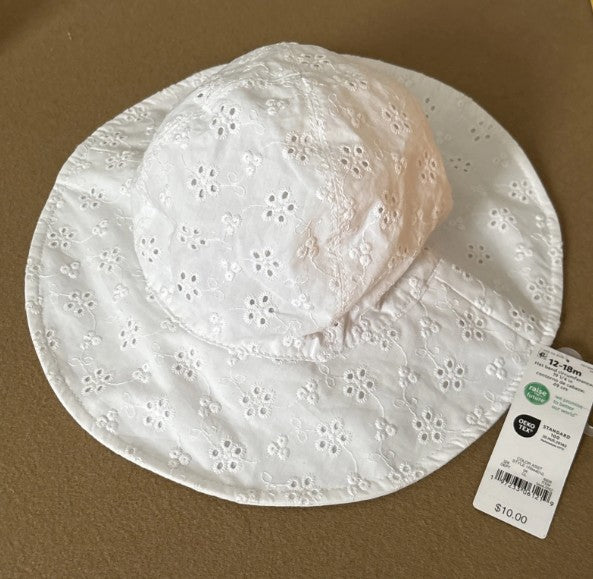 Carter's Just One You? Baby Girls' Solid Sun Hat - White 12-18M