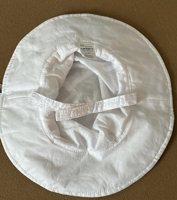 Carter's Just One You? Baby Girls' Solid Sun Hat - White 12-18M