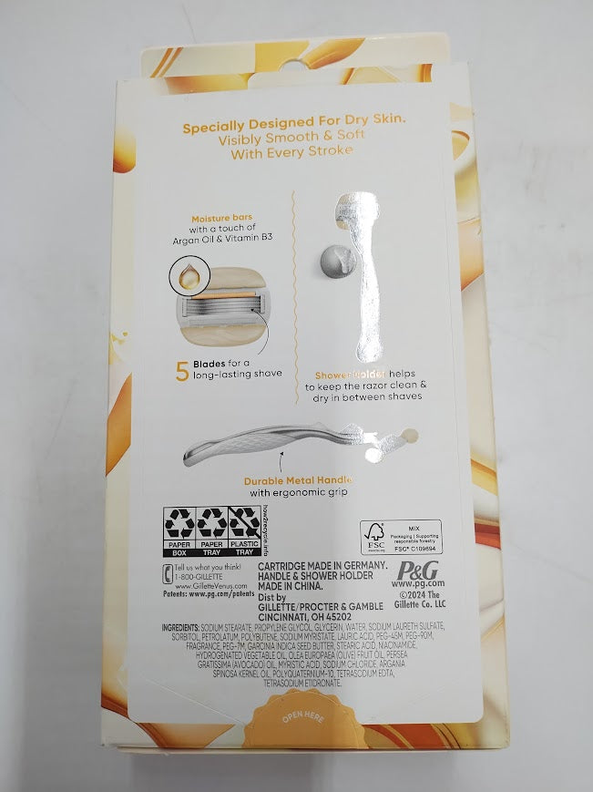 Venus Moistureglide Women's Razor Handle 2 Blade Refills + Shower Holder