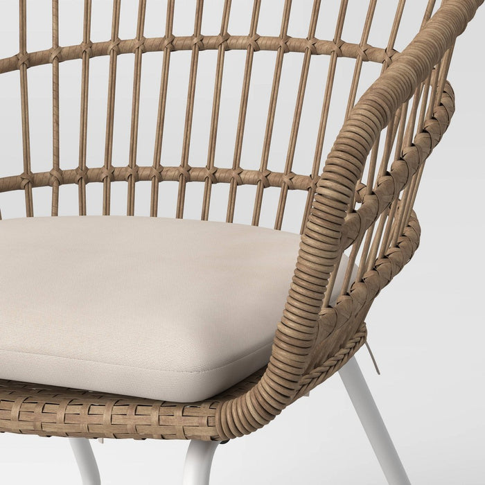 2pc Southport Patio Dining Chairs with Cushions, Wicker/Steel Frame - Threshold (LOCAL PICKUP ONLY)