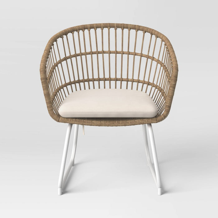 2pc Southport Patio Dining Chairs with Cushions, Wicker/Steel Frame - Threshold (LOCAL PICKUP ONLY)