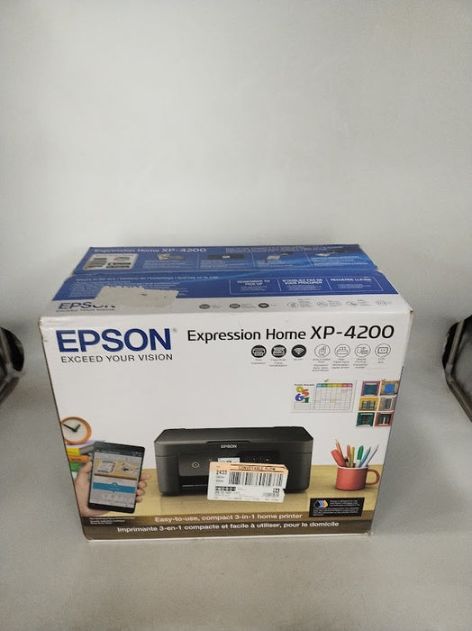 Epson Expression Home XP-4200 Wireless Color Inkjet All-in-One Printer, Copier, Scanner - Black
