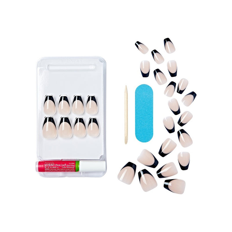 KISS Products Salon Acrylic French Color Fake Nails - Flame - 31ct