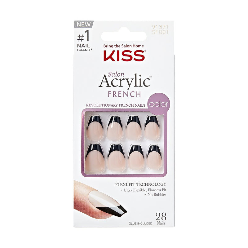 KISS Products Salon Acrylic French Color Fake Nails - Flame - 31ct