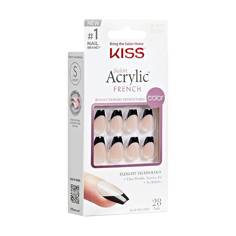 KISS Products Salon Acrylic French Color Fake Nails - Flame - 31ct