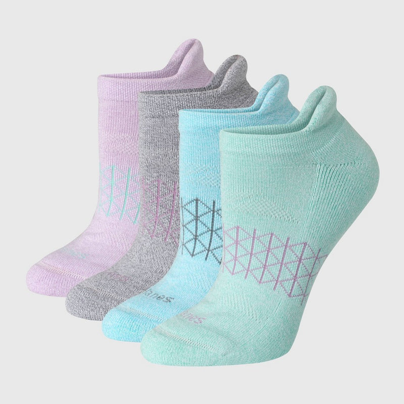 Hanes Women's 4pk Absolute Active Heel Tab No Show Socks - Cool Color 5-9