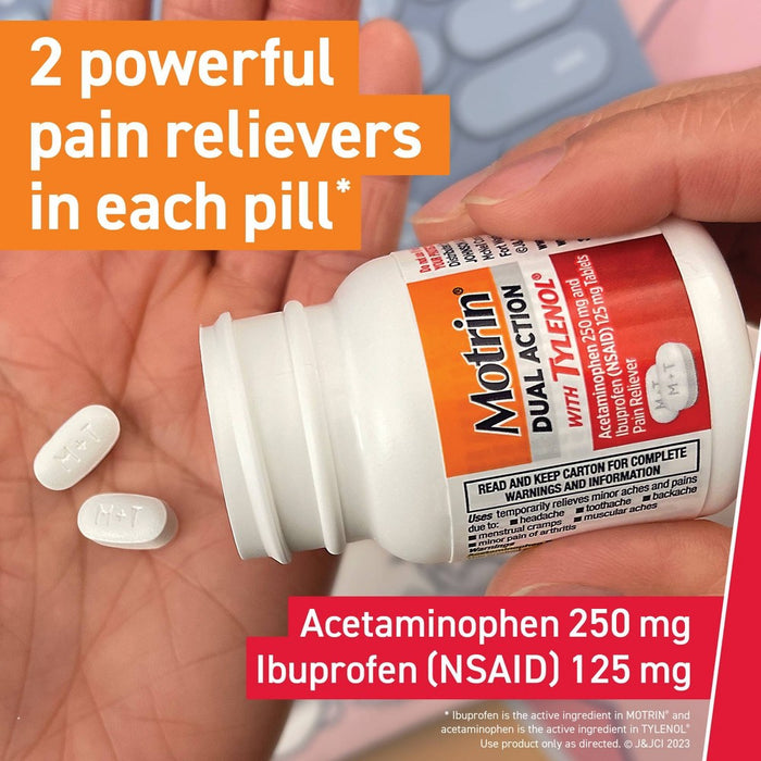 Motrin Acetaminophen Dual Action with Tylenol Pain Reliever - 20ct