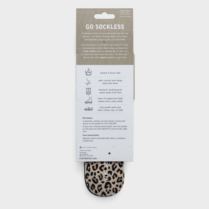 FLAT SOCKS No Show Cushioned Socks - Leopard