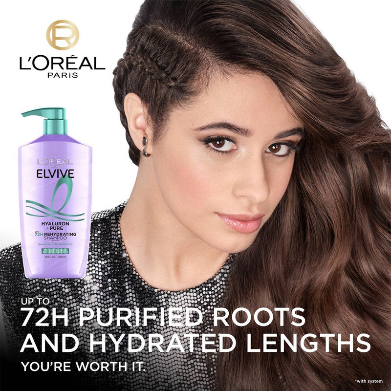 L'Oreal Paris Elvive Hyaluron Pure Purifying Shampoo for Oily Hair - 28 fl oz