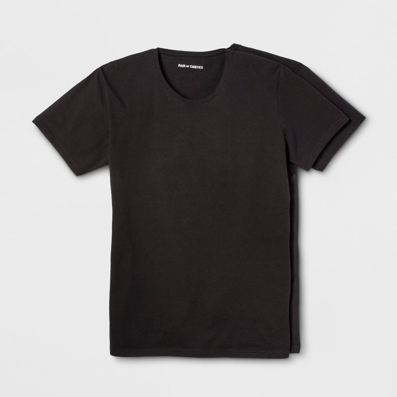 Pair of Thieves Men's 2pk Crewneck Undershirt - Black XL