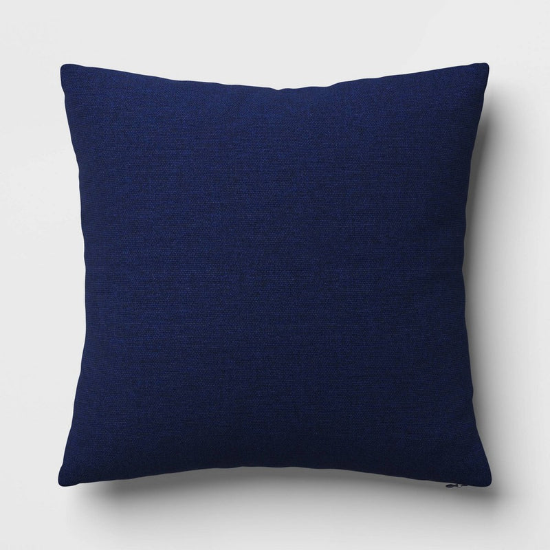 18"x18" Outdoor Square Decorative Pillow Cover Navy Blue - Threshold
