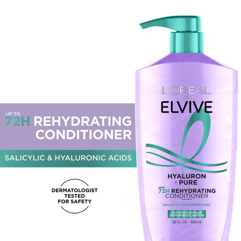 L'Oreal Paris Elvive Hyaluron Pure Rehydrating Conditioner for Oily Hair - 28 fl oz