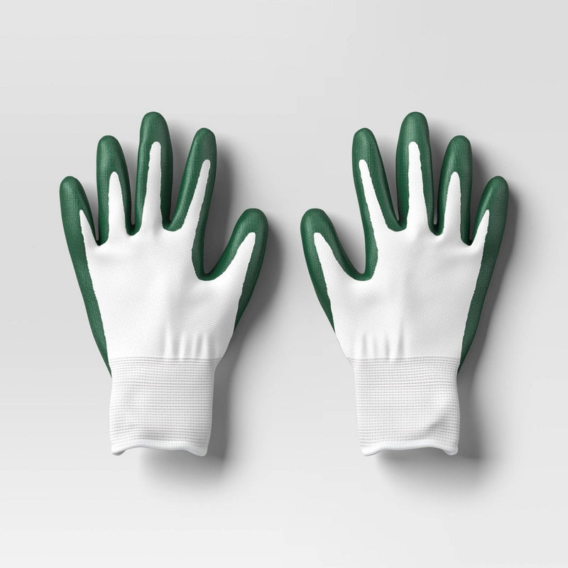 Outdoor Garden Dipped Work Gloves Medium/Large Quilt Blue Versatile Green - Room Essentials