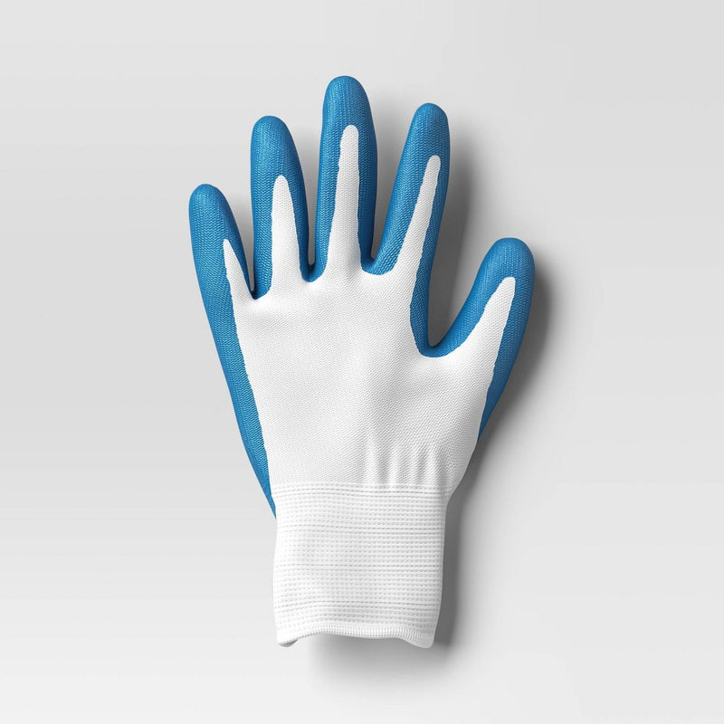 Outdoor Garden Dipped Work Gloves Medium/Large Quilt Blue Versatile Green - Room Essentials