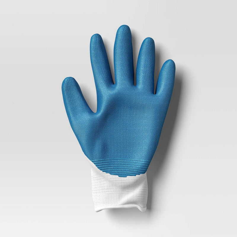 Outdoor Garden Dipped Work Gloves Medium/Large Quilt Blue Versatile Green - Room Essentials