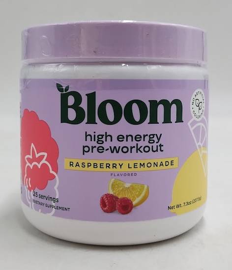 BLOOM NUTRITION High Energy Pre-Workout Raspberry Lemonade EXP: 01/2028