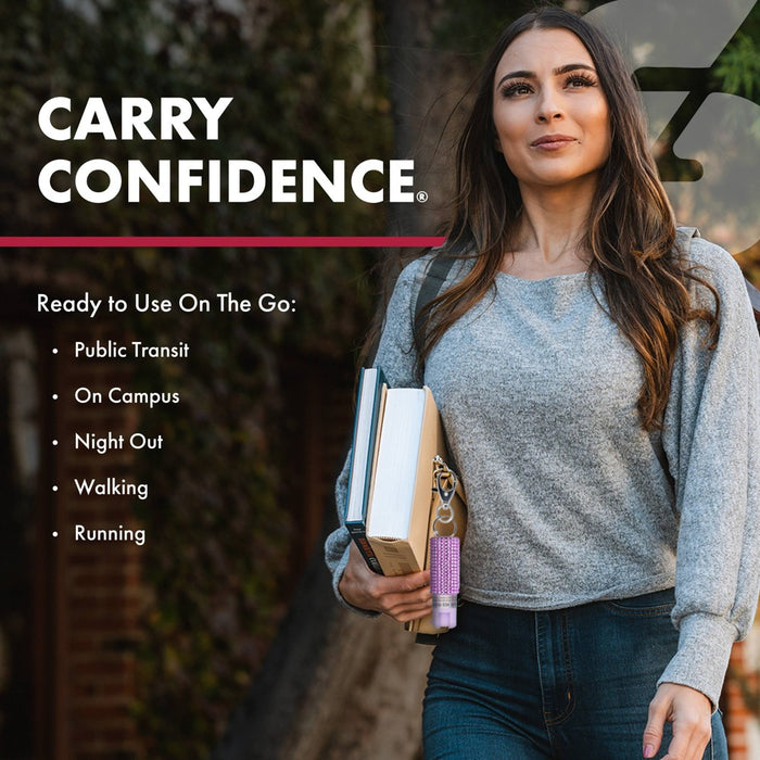 Sabre Fliptop Pepper Spray Chambray Blue: Compact Self-Defense for Women, Plastic, 3.7" Height, 0.54 oz