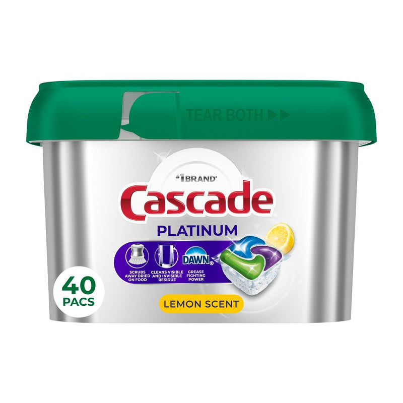Cascade Platinum Action Pacs Dishwasher Detergent - Lemon - 40ct