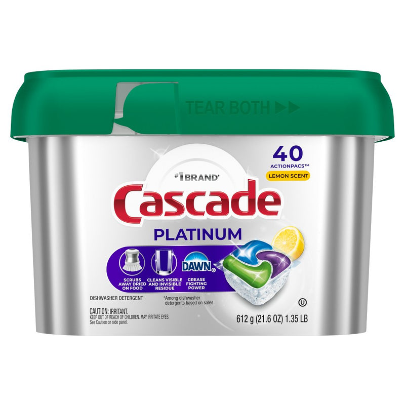 Cascade Platinum Action Pacs Dishwasher Detergent - Lemon - 40ct