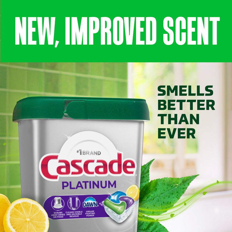 Cascade Platinum Action Pacs Dishwasher Detergent - Lemon - 40ct