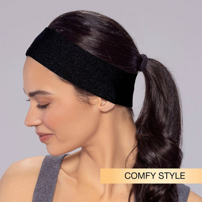 scunci No Damage Stretch Fabric Headbands - Black - All Hair - 5pk