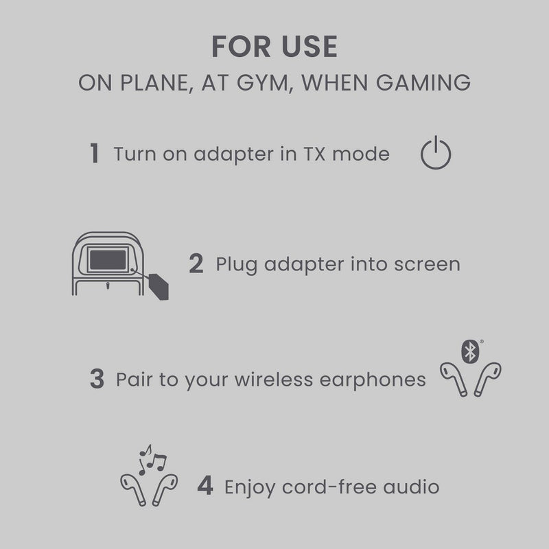 Travel Smart Wireless Headphone Bluetooth Adapter - Black