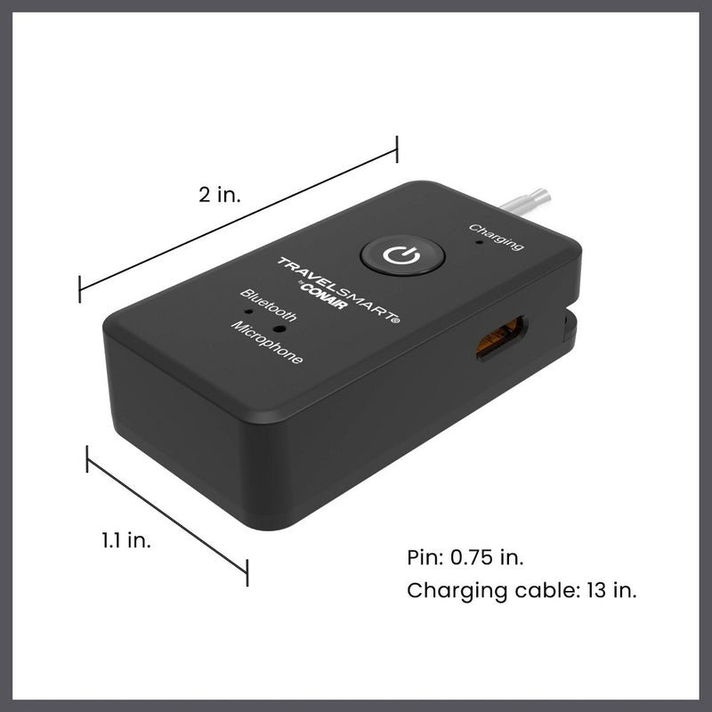 Travel Smart Wireless Headphone Bluetooth Adapter - Black