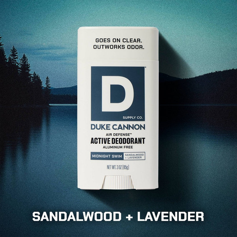Duke Cannon Supply Co. Air Defense Active Aluminum-Free Deodorant Stick for Men - Midnight Swim - 3oz