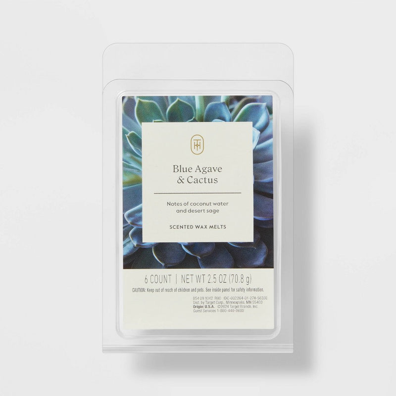 6ct Blue Agave and Cactus 2.5oz Wax Melts 2.5oz - Threshold