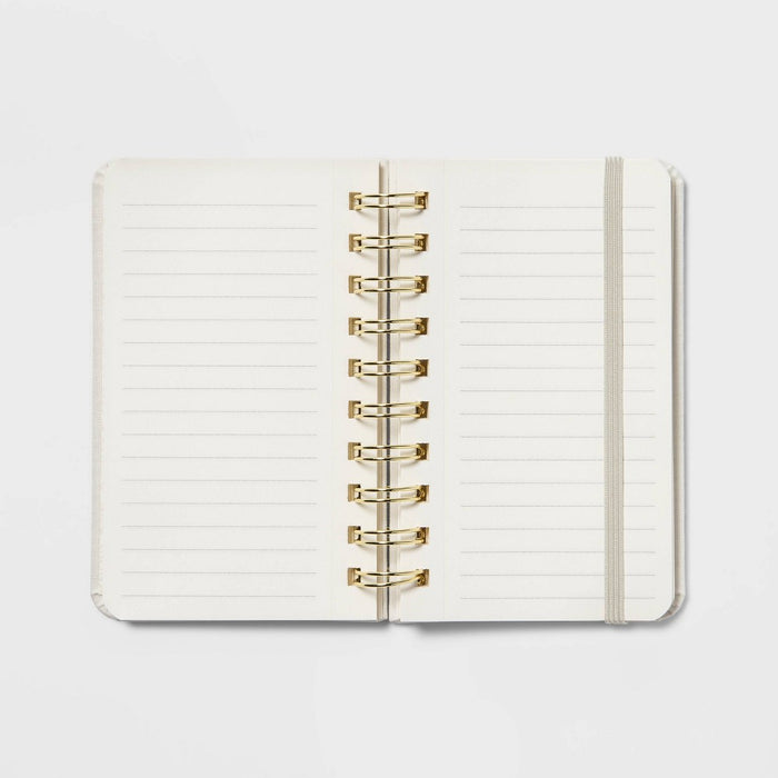 96 Sheet College Ruled Journal 4x5.5 Spiral Cream Linen - Threshold