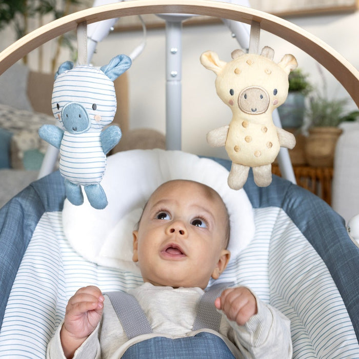 Ingenuity Simple Comfort Compact Swing with Wood Toy Bar - Chambray (LOCAL PICKUP ONLY)