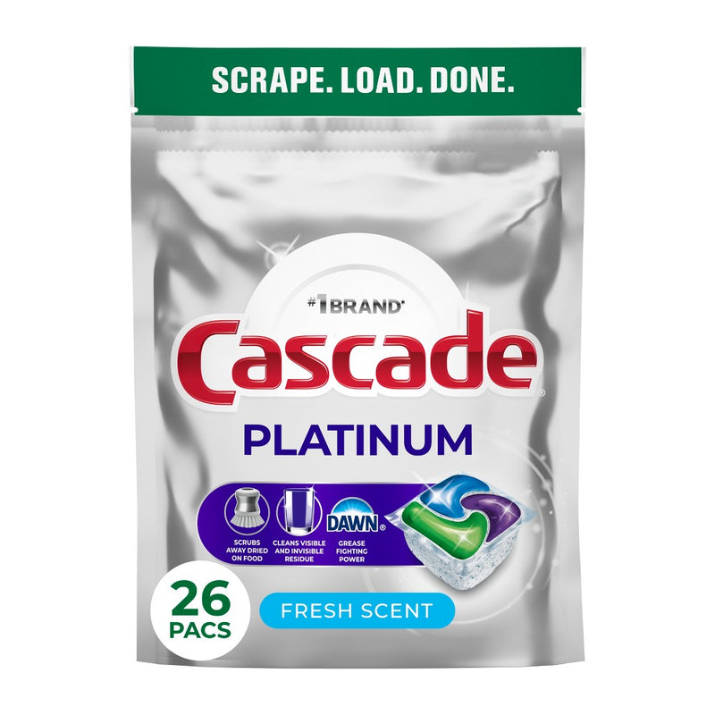 Cascade Platinum Action Pacs Dishwasher Detergent - Fresh - 26ct