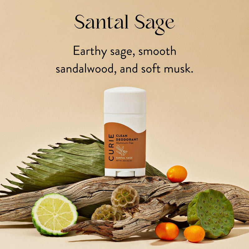 Curie Aluminum Free Deodorant Stick - Santal Sage - 2oz