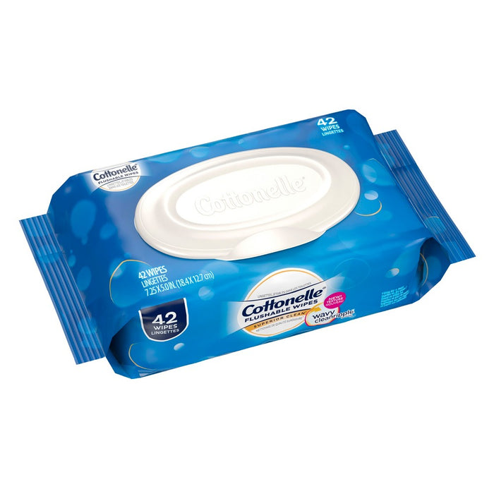 Cottonelle Flushable Cleansing Cloths Rigid Flip Top 42 ct