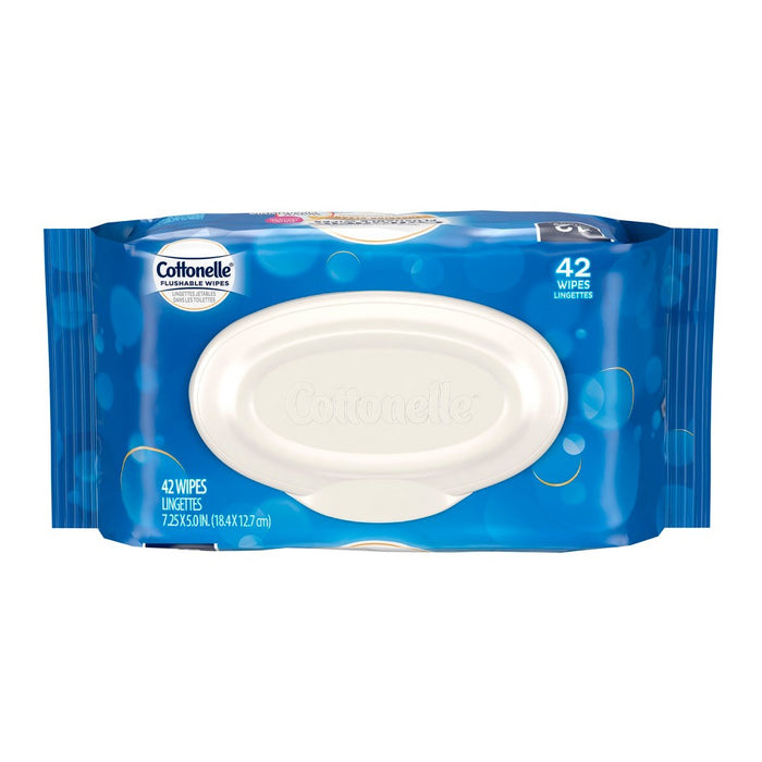 Cottonelle Flushable Cleansing Cloths Rigid Flip Top 42 ct