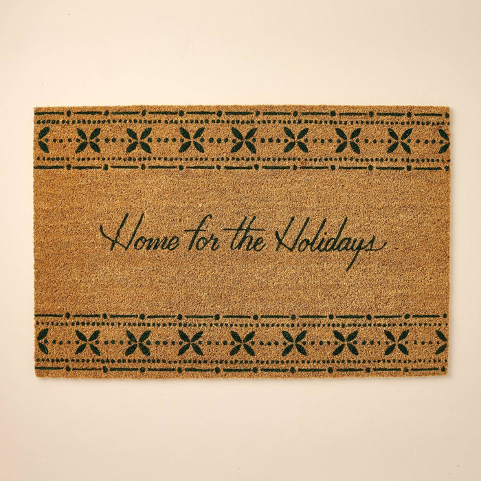 23"x35" Home for the Holidays Fair Isle Coir Doormat Tan/Green - Hearth & Hand with Magnolia