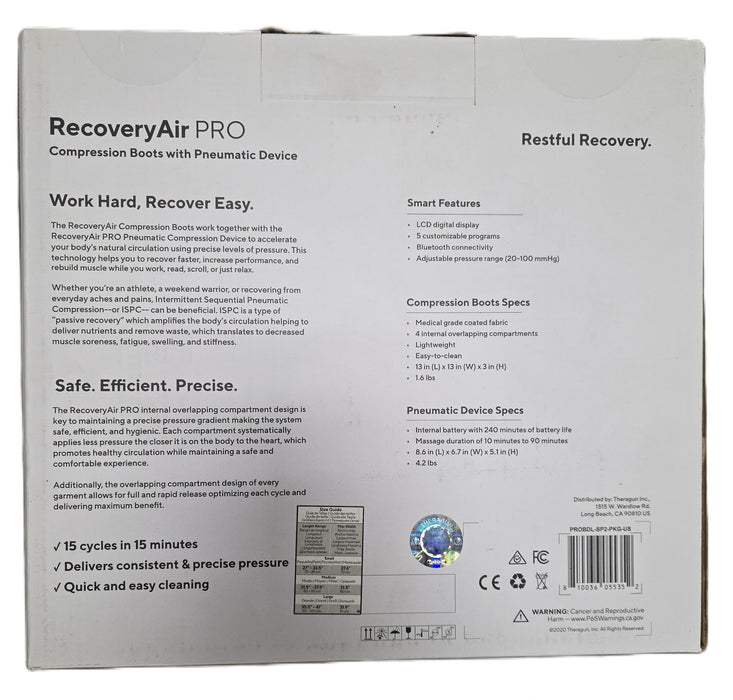 Therabody RecoveryAir PRO - Small - BRAND NEW, SEALED!