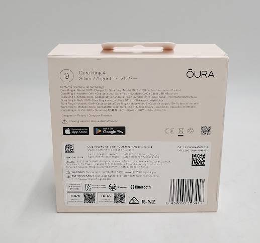 Oura Ring 4 Silver - Size 9 **BRAND NEW, OPEN BOX**