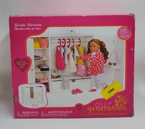 Our Generation Wooden Wardrobe - Closet for 18" Dolls SEE DETAILS (LOCAL PICKUP ONLY)