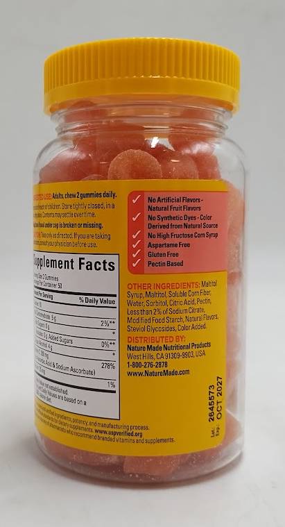 Nature Made Zero Sugar Vitamin C Sugar Free Gummies - 100ct EXP: 10/2027