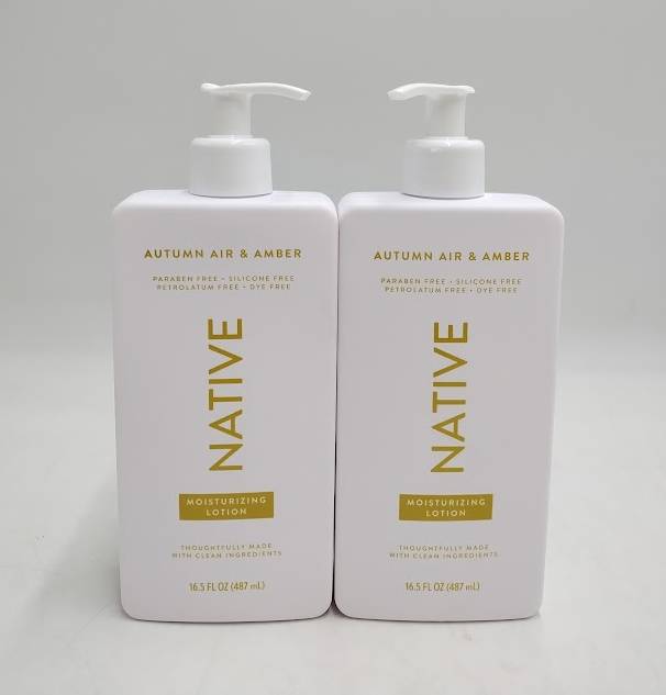 2 PACK !! Native Limited Edition Body Lotion Pump - Autumn Air & Amber