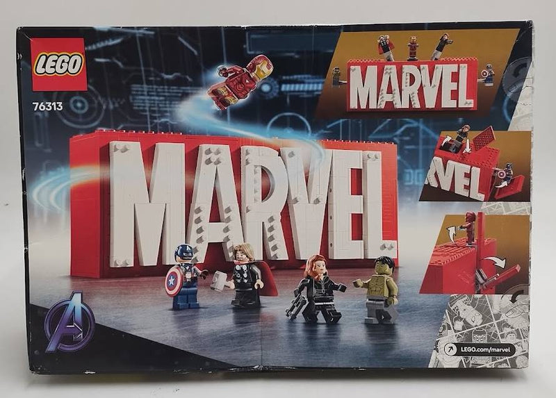 LEGO Marvel Logo & Minifigures Collectible Building Toy 76313.SEE DETAILS.